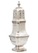 A George V silver baluster caster by Henry Clifford Davis.