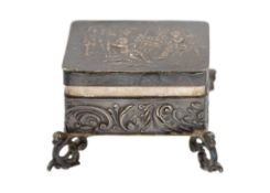 A Victorian silver trinket box with import marks for John George Smith.