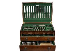An impressive twelve setting canteen of silver Elizabethan pattern cutlery by Carrington & Co.