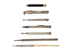 A collection of propelling pencils.