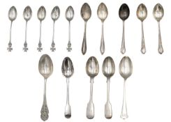 A selection of Georgian and later teaspoons.