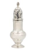 An early George III silver baluster caster by Robert Peaston.