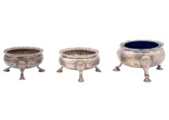 A pair of George III silver open salts by Thomas Wallis I.