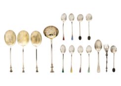 A selection of silver spoons.
