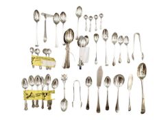 A quantity of silver hallmarked spoons etc.