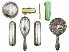 A selection of silver dressing table wares.