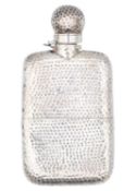 A good Victorian silver hip flask by George Heath.