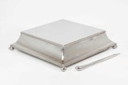 An impressive silver plate on copper cake plateau by Drakes Silversmiths Limited London.