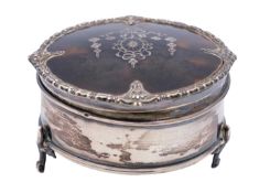 A George V silver pique trinket box by Ollivant & Botsford.