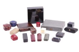 Eighteen various jewellery boxes, including a Bulgari box for earrings and matching necklace, four l