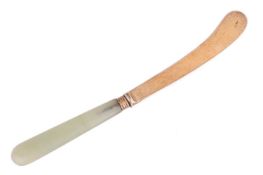 A West & Son Serpentine handled Gilt silver butter knife, hallmarked London 1907.