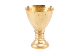 An Ilias LaLaounis gold-plated silver cup design is an unfinished replica of a Greek cup from 1500 B