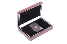 A Queen Victoria 'Young head' half sovereign, 1878, shield back, die number '24', in presentation ca