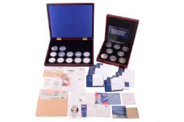 'The Anniversary of The Guinea Eight Coin Set' fine silver proof coins with a 24ct gold selectively 