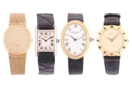 A collection of 4 watches including a Nina Ricci gold plated wristwatch together with a Gucci wristw