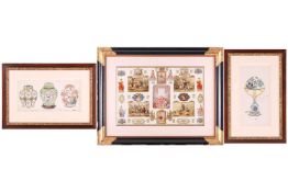 Gabriel Fourmaintraux (1886 - 1984) French, Two sets of designs for the Desvres Porcelain Factory, p
