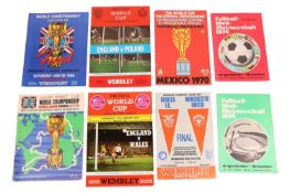 A 1968 European Cup Final programme, Benfica v Manchester United, together with a 1966 World Cup Fin