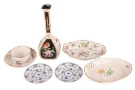 A Copenhagen large cabinet cup and saucer, together with a pair of Copenhagen Blue Onion pattern dis