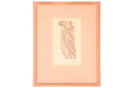 Edward Henry Gordon Craig (1872-1966), Figure from Hamlet, woodcut, initialled and dated 1907 to low