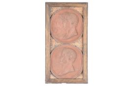 After Bertrand Andrieu (1761-1822) French, a pair of lead bronzed medallions of Napoleon, each marke