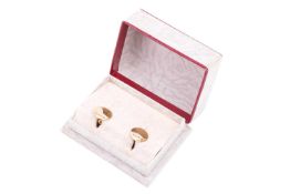 A pair of Victorian gold dress studs with hallmarks for 18ct gold and date letter for 1893-4. Total 