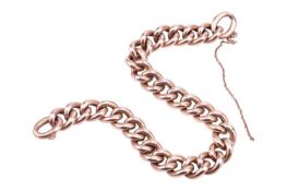 A 9ct gold curb link bracelet, missing clasp, measuring19.5cm long, 16.16 grams.