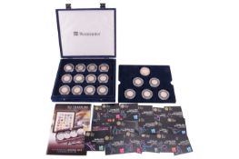 A complete London 2012 Olympic 50p and £5 coin collection, encapsulated, with display case, certific