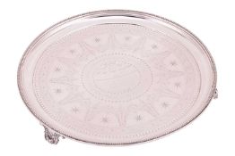 A Victorian silver presentation salver with engraved dedication, by Frederick Elkington, Birmingham 