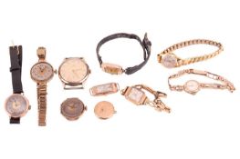 An Omega gentleman's wristwatch in a 9ct gold case together with a collection of ladies' wristwatche