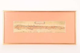 Georg Braun and Franz Hogenberg, 'Verona, nunc Bonna...', panoramic view of Bonn, with river Rhine i