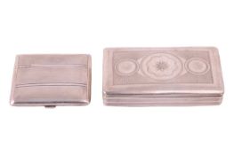 A 19th-century Dutch tobacco case and a German cigarette case; the tobacco case by Gerrit Hoohgwinke