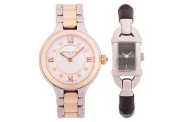 A Frederique Constant lady's dress watch and a Gucci lady's dress watch. Featuring a Frederique Cons