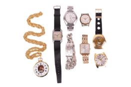A collection of wristwatches and a modern pocket watch.Featuring:A Seiko 5Actus with a Japanese date