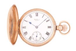 A 9ct Waltham U.S.A full hunter pocket watch, featuring a keyless wound movement in a 9ct yellow gol
