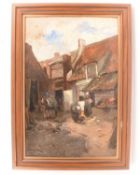 German Grobe (1857-1938) German, Activity at the farm, signed (lower left-hand corner), oil on canva