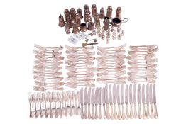 A quantity of silver plate to include sixty table forks, twenty-one dessert forks, thirteen table kn