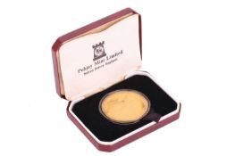 A first passenger Concorde flight medallion silver coin, gold plated, stated Jan 21st 1976, inscribe