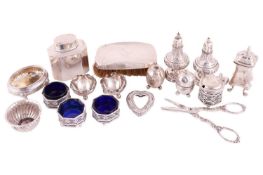 A late Victorian silver tea caddy, octagonal with reeded pull-off cover, Birmingham 1895 by Samuel W