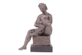 Pamina Liebert-Mahrenholz (1904–2004), 'Heather', baked terracotta and porcelain figure of a seated 