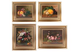 A set of four Royal Copenhagen, Bing & Grondahl, limited edition flower painting plates designed