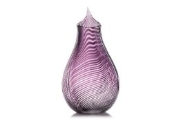 A Luca Vidal Murano large art glass vase with textured finish to one side, bespoke made for the vend