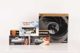 A Corgi The Definitive Bond Film Canister four-piece vehicle set, comprising a model Aston Martin DB
