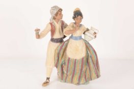Lladro: A Valencian courtship (5395), measuring 31 cm tall.Generally good overall condition, small c