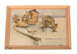 Marian J. Bunzl (20th Century), 'Still Life with Leaves', signed 'Bunzl' (lower right), oil on board
