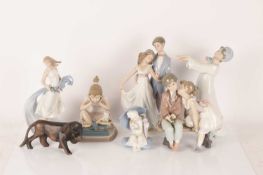 Lladro: A collection of figurines comprising How You've Grown (5474), Little Sleepwalker (6482), Ten