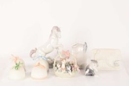 Lladro: A collection of figurines comprising a Magical Unicorn (7697), Cat and Mouse (5236), Art Bri