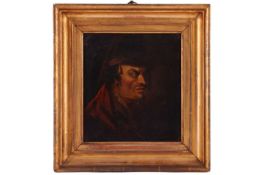 An 18th century English School, Portrait of David Garrick in costume, unsigned, oil on board, 26 x 2