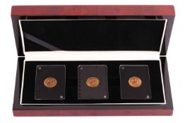 'The Rumblings Of War', a WWI set of three half sovereigns, dated 1911, 1912 and 1913, in a presenta