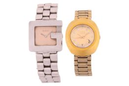 A Gucci dress watch and a Rado Diastar lady's watch.Featuring a Gucci 3600 J dress watch with a Swis
