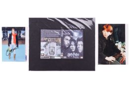 Harry Potter: three cast signed items, comprising a mounted copy of a DVD sleeve signed in black mar